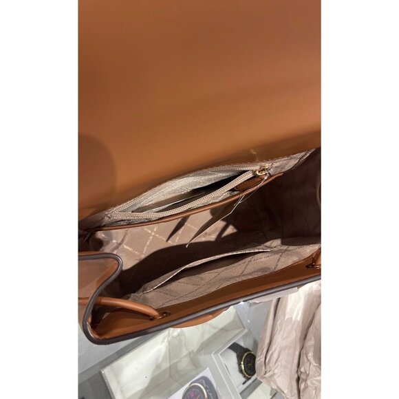 Michael Kors backpack phoebe medium flap drawstring MK signature Brown - Picture 8 of 10